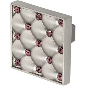 Wisdom Stone 4206SN-PU Coco Cabinet Knob, 1-5/32", Satin Nickel/Purple